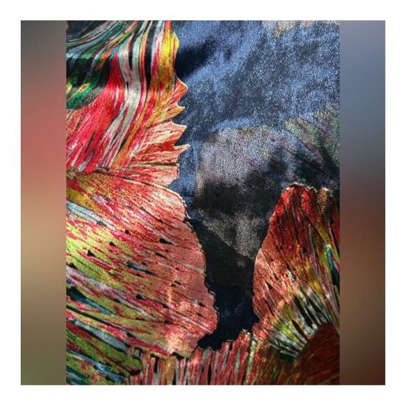 Ego Trippin’ Floral Velvet Maxi Dress Vintage Retro Vibrant XS - Picture 11 of 14